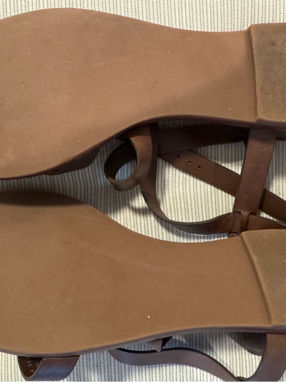 Tory Burch Sandals Womens 7 Patos Strappy Brown Leather Toe Thong Flats Slip On - Picture 3 of 11